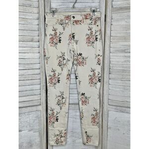 Taylor & Sage White Floral Skinny Jeans Size 7